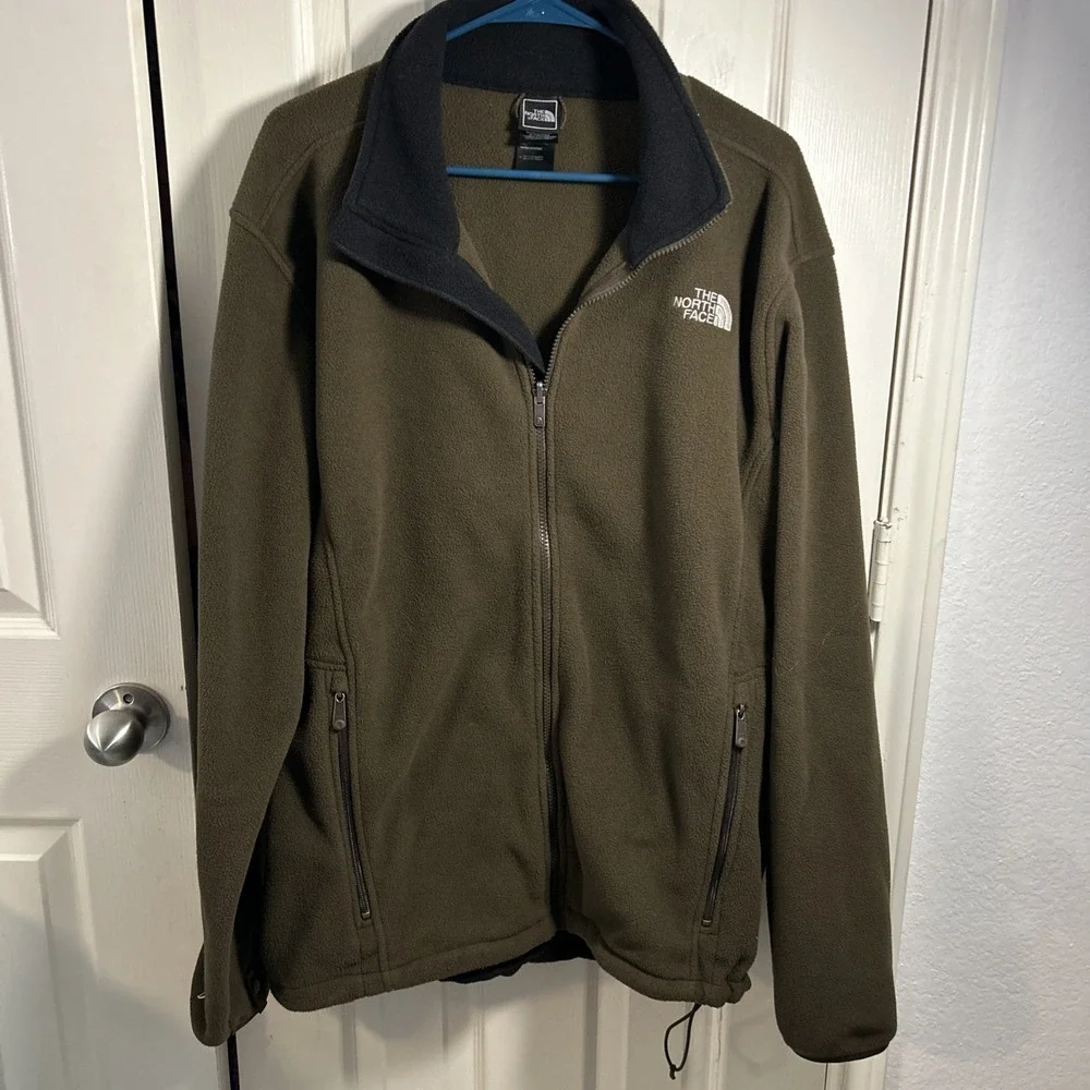 The North Face Jacket Mens‎ XL Brown Polartec Fleece Full Zip Hiking Outdoors